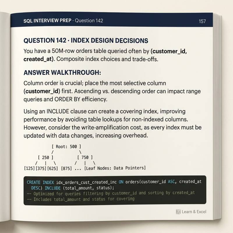 SQL Question 142 — Index Design Decisions