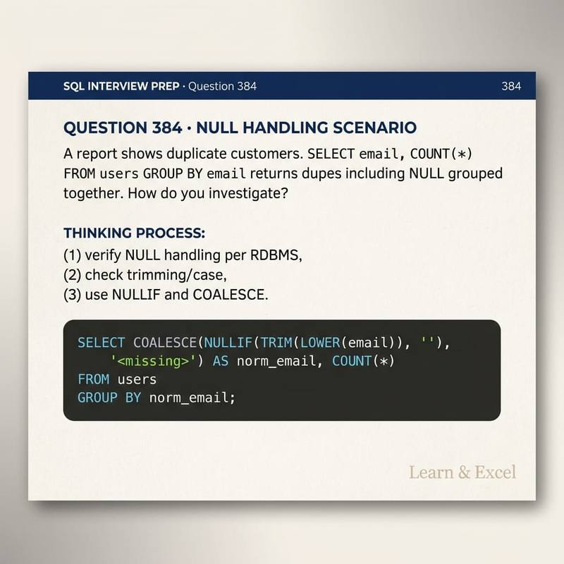 SQL Question 384 — NULL Handling Scenario